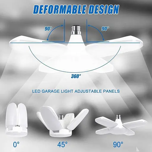 Светодиодный светильник для гаража HZSANUE B22 Bayonet 60 Вт, 6500 К, дневной свет, белый, 6800 лм. - фото 2