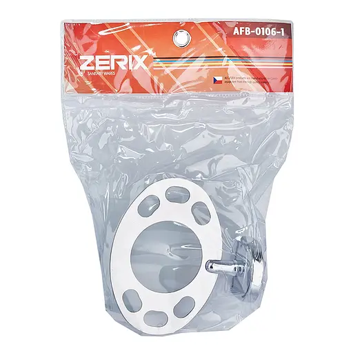 Склянка одинарна з тримачем зубних щіток Zerix AFB-0106-1 ZX5057 скло хром - фото 2
