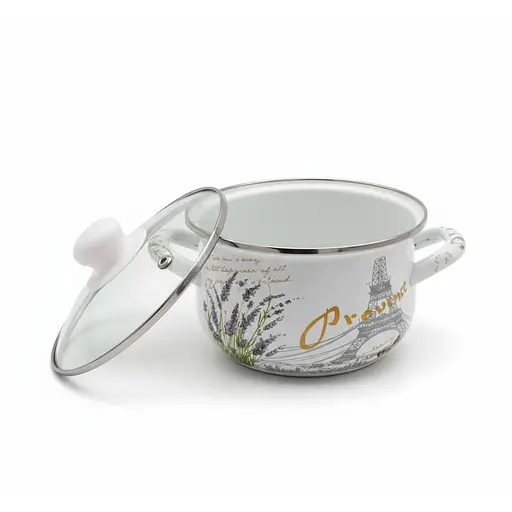 Кастрюля Verona эмалированная со стеклянной крышкой 1.6 л (VR-0004-16) - фото 3