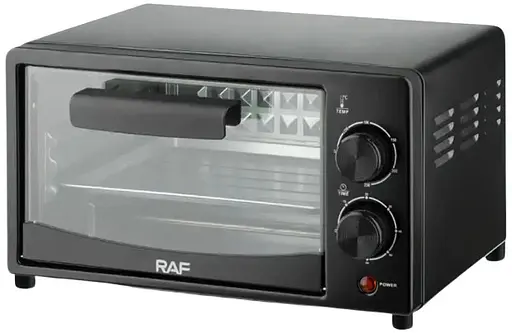 Печь электрическая RAF R.5305G 12 л электропечь мини духовка 800 Вт 250°С таймер 2 тена Черный - фото 3
