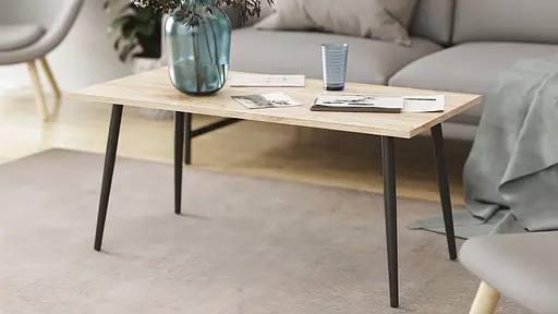 Стіл журнальний Монтана Ferrum-decor 45x100x50 Чорний метал ДСП Дуб Сан-Марино 16 мм (FRD-106716)