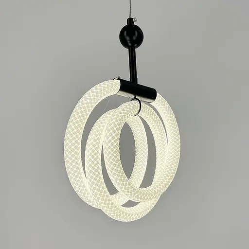 Чорний підвіс із трьома завитками обплетеного неону 33 Вт | Арт. MJ 201-400 BK | Line F - фото 1