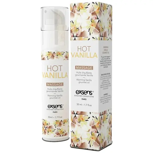 Масажна олія Exsens Hot Vanilla 50мл розігріваюча, без цукру, без парабенів, їстівна