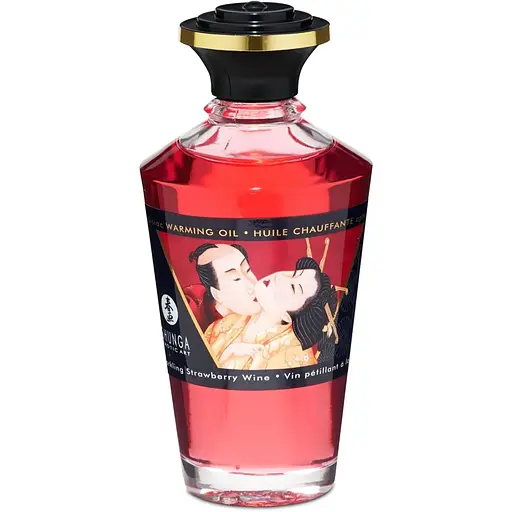 Зігріваюча масажна олія Shunga Aphrodisiac Warming Oil з ароматом полуниці та шампанського, 100 мл - фото 2