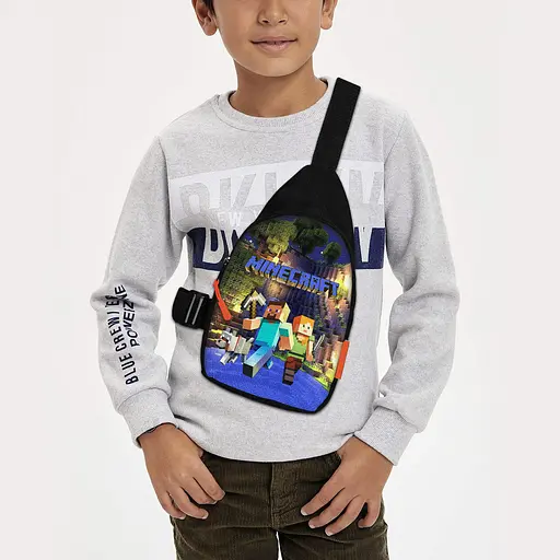 Сумка через плече дитяча Minecraft Кріпер 29х17 см сумка слінг для хлопчика (02081)