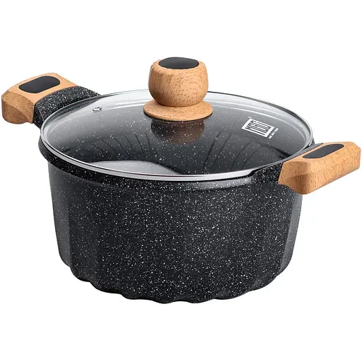 Каструля алюмінієва MGC HP-4-433B з антипригарним покриттям 5 л чорна