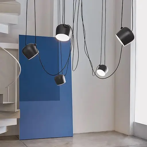 Светильник на 5 металлических плафонов с культовым дизайном Line F | Ст. MJ92/5 BK - фото 1