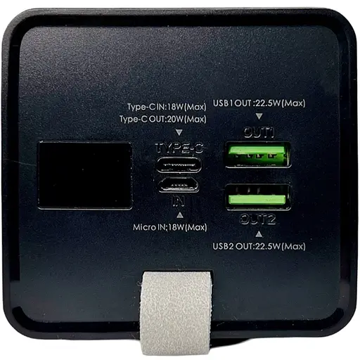 Павербанк Remax RPP-321 / 50000мАг / 22,5 Вт / USB-C + USB-A + microUSB / PD + QC / з ліхтариком / Чорний - фото 3