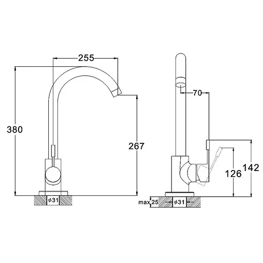 Змішувач для кухні Zegor SAP4-A090 нержавіюча сталь 30412 - фото 4