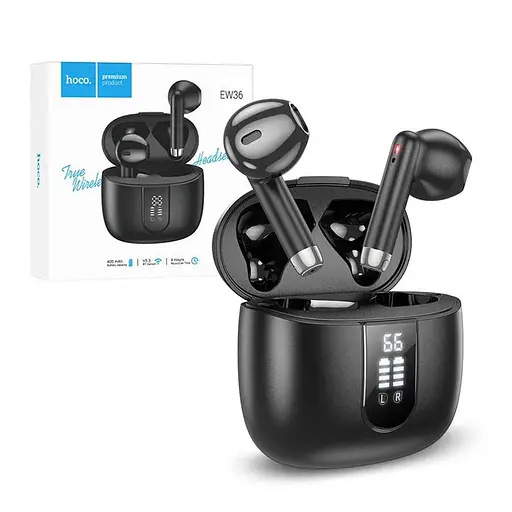 Навушники Hoco EW36 Delicate TWS | BT5.3, 30/400mAh, 4h | black - фото 2