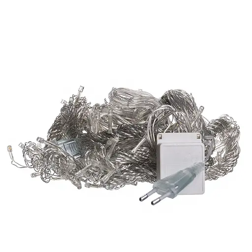 Новогодняя гирлянда штора GarlandoPro 3х3 м 192 комнатная белый провод Желтый свет ZWM33192LEDY - фото 2