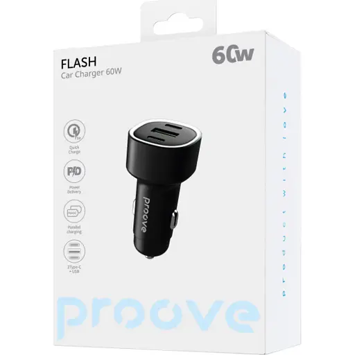 Автомобильное зарядное устройство Proove Flash 60W Black (CCFL60111201) [130295] - фото 2