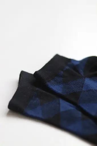 Носки с принтом ромбы короткие бесшовные качественные ORGANIC cotton JILL ANTONY 42-43, Синий - фото 2