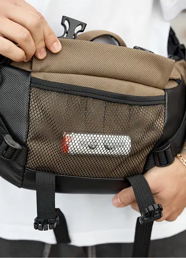 Большая мужская сумка бананка Sambag DynamicDart орех 38 × 21 × 7 см (80411119m) - фото 7