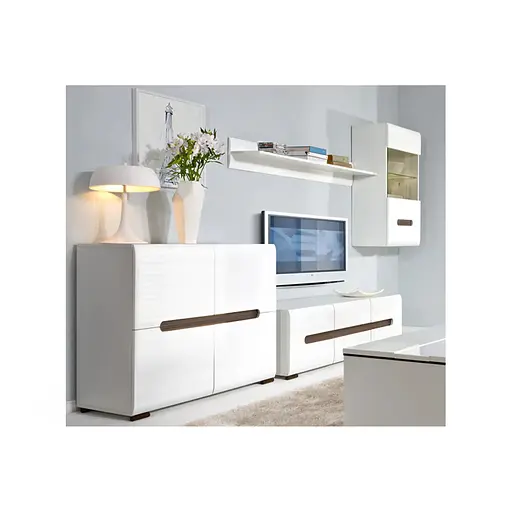 Тумба під телевізор ВМК (БРВ) Ацтека RTV2D2S/4/15 N Білий + Білий глянець (GRB-1951) - фото 7