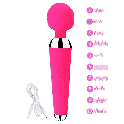 Вибратор G-точки розовый из силикона 20 см 10 режимов вибрации - фото 2