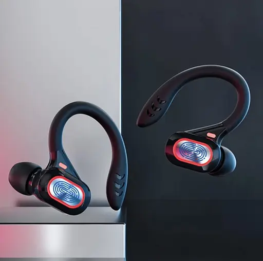 Наушники беспроводные спортивные TWS S730 с креплением за ухо Black (17630) - фото 5