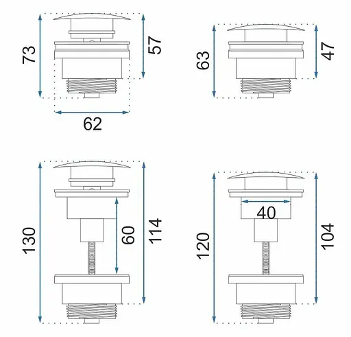 Донний клапан для раковини Rea click-clack antique brushed gold універсальний REA-A8110, Бронза - фото 2