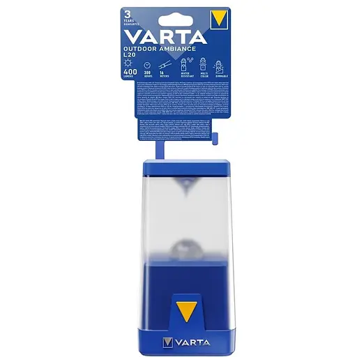 VARTA Фонарь кемпинговый Ambiance L20, IP54, до 400 люмен, до 300 часов работы, 6хАА