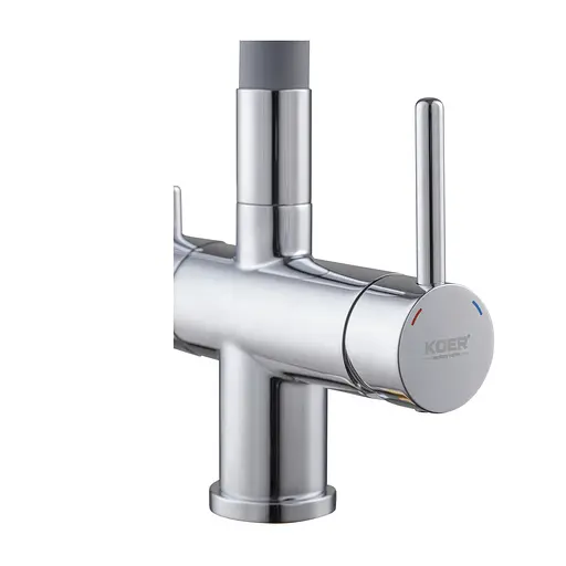 Змішувач для кухні на дві води з гнучким виливом Koer KB-72002-01 KR3383 Хром - фото 7