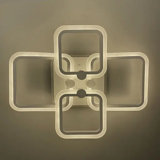 Біла LED люстра на 2+2 ріжки квадратної форми | Арт. A 2503/2+2 WT | Line F - фото 5