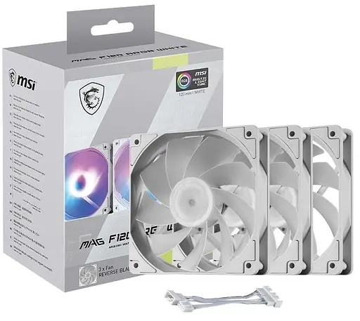 Комплект вентиляторов MSI MAG F120 ARGB White (MAG F120 ARGB WHITE-3RW) - фото 4