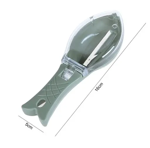 Рибочистка пластикова з контейнером 16 см, Kitchen Master Сірий 85688 - фото 2