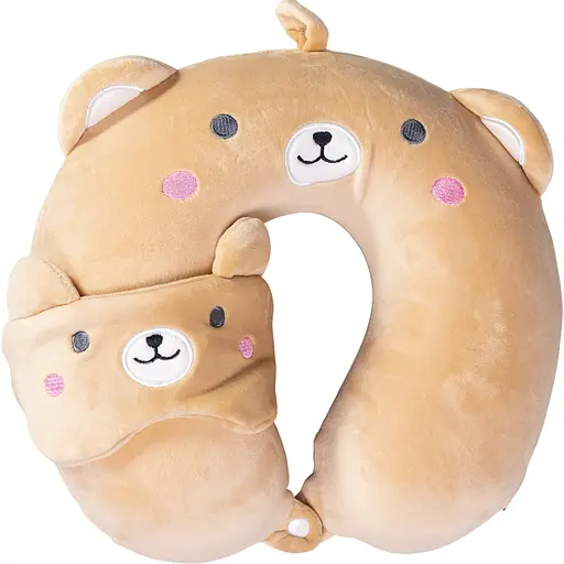 Дорожній набір 2 в 1 Bear подушка для шиї та маска для сну HP-56-9BR