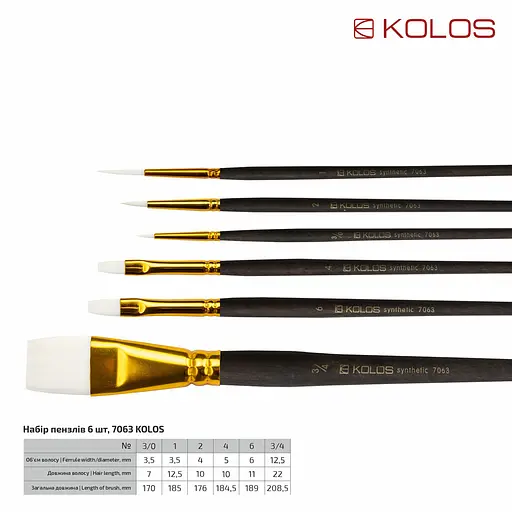 Набір пензлів Kolos 7063 - фото 3