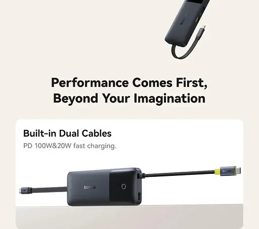 Хаб-адаптер Baseus Dual Fast Charging 6-in-1 Hub Usb-C to HDMI 4K + 2xUsb-A + 3xUsb-C - фото 6