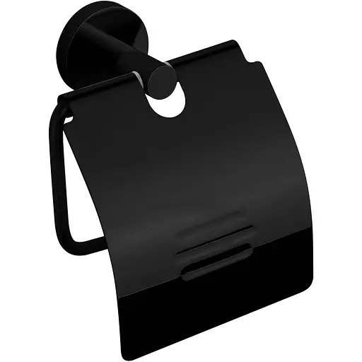 Держатель туалетной бумаги с крышкой VBI Uranus black VBI-040413BL Черный матовый - фото 1