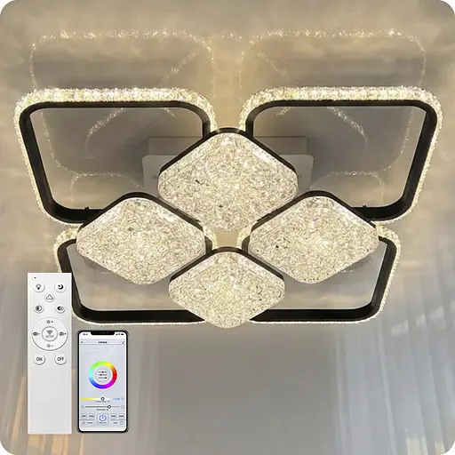 Люстра светодиодная 517 Light с пультом 192Вт Черный (02129) - фото 2