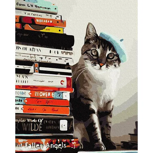 Картина по номерам Кот Читайка Brushme 40x50 см разноцветная 000277743 - фото 1