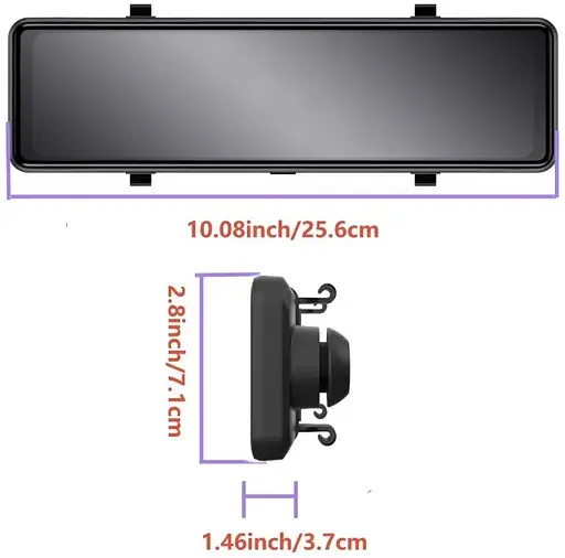 Зеркало видеорегистратор DVR C109 10.26" 2k (2 камеры) Wi-Fi Bluetooth AUX Android Auto CarPlay - фото 3