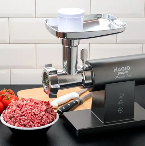 Мясорубка электрическая Magio MG-271 мясорубка 3 решетки Черный 2600 Вт - фото 7