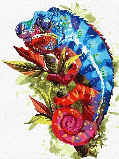 Набор для росписи по номерам Яркий хамелеон, 30x40 см, КНО4467