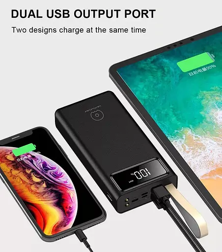 Зовнішній акумулятор 40000mAh WUW U33 з LED-дисплеєм Power bank - фото 7