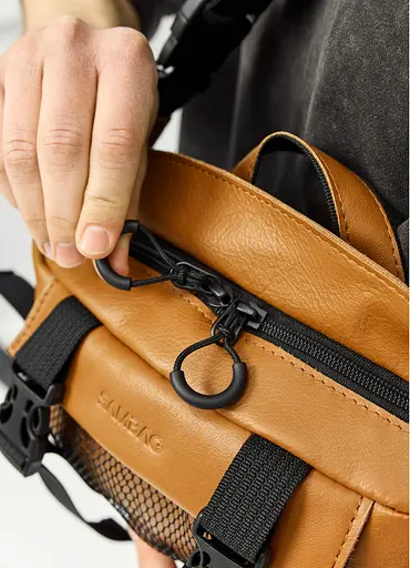 Большая мужская сумка бананка Sambag DynamicDart рыжая 38 × 21 × 7 см (80411121m) - фото 8