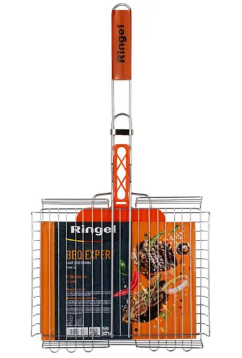 Решетка для гриля Ringel RG-12002 BBQ Expert с ручкой из дерева 30х24х4см веер для раздувания огня - фото 1