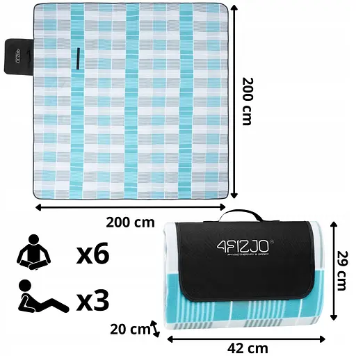 Коврик для пикника и кемпинга 4FIZJO 200 x 200 см складной 4FJ0394 (P-5907739317209) - фото 5
