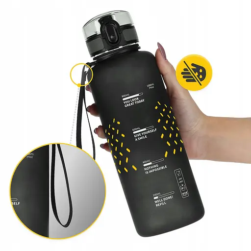 Пляшка для води 4FIZJO спортивна 1000 мл Black (P-5905973403788) - фото 3