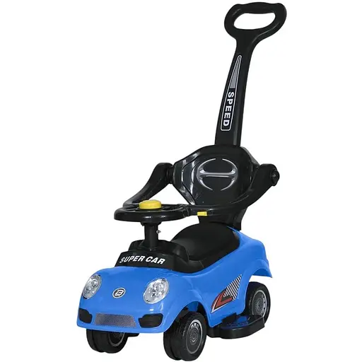 Каталка-толокар Bambi Racer M 5784-4 с родительской ручкой и музыкой, синий