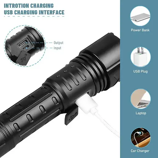 Ручний ліхтар BL-717B-P99 zoom + Type-C + Power bank + 26650 (3хААА) 5 режимів - фото 7