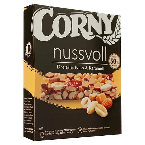 Батончик Corny злаковий з горіхами та карамеллю 96 г - фото 2