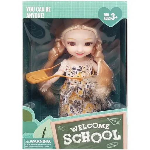 Детская кукла Welcome School Bambi YL605-7/9/10 с сумочкой Желтый - фото 1
