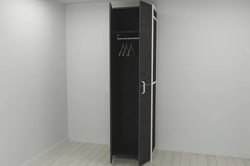 Шкаф Гардероб Уни секция 6 серии Конект Ferrum-decor 220x60x50см Белый металл ДСП Венге Магия 16 мм (FRD-104580)