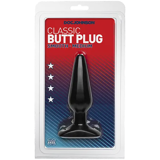 Анальна пробка Classic Butt Plug Medium 13.2 см (чорний) - фото 2
