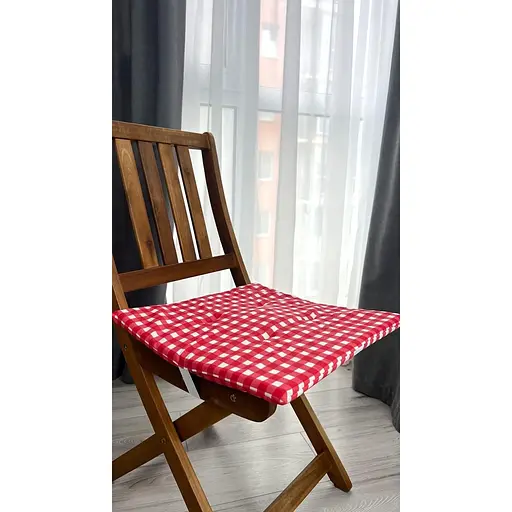 Водоотталкивающая подушка на стул Красная клеточка (2 шт.) - фото 4