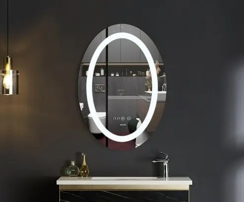 Дзеркало Mixxus PLAIN MV02-60x80 з LED Touch, Anti-fog, димером, регулюванням яскравості, годинником (MI6933) - фото 3