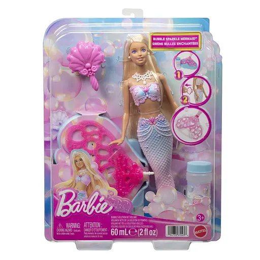 Кукла-русалочка Barbie Фантастический мир Пузырьковое шоу (JLW56) - фото 6